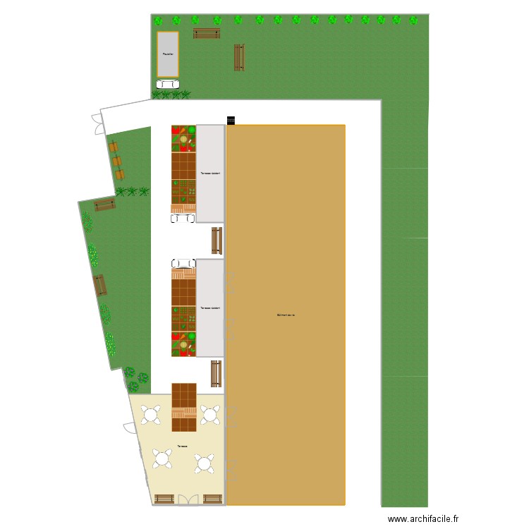 Projet aménagement jardin Maison communautaire du Fbg de Lille. Plan de 0 pièce et 0 m2