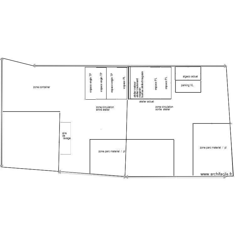 ibs projet batiment actuel . Plan de 3 pièces et 521 m2