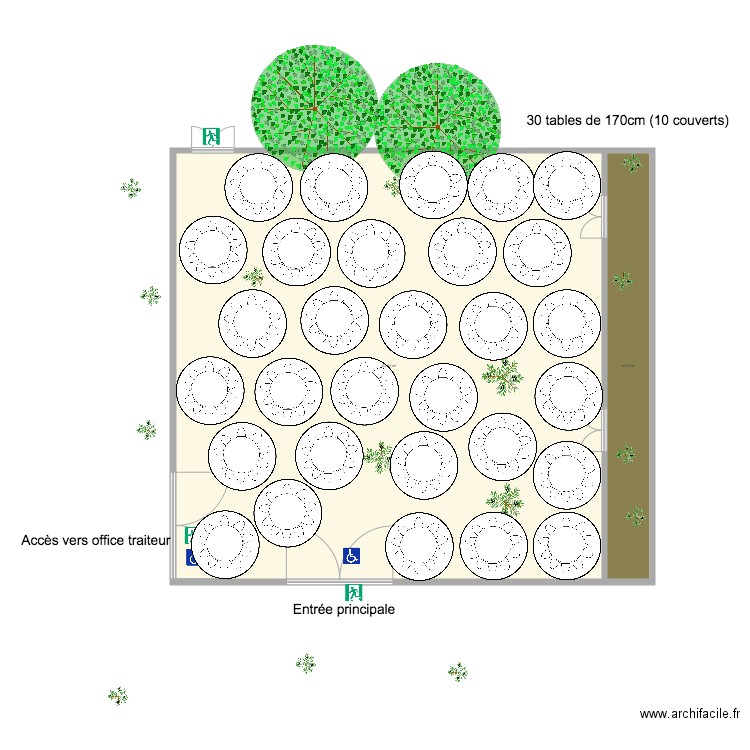 Pavillon des Oliviers implantation diner pour 300pers. Plan de 0 pièce et 0 m2