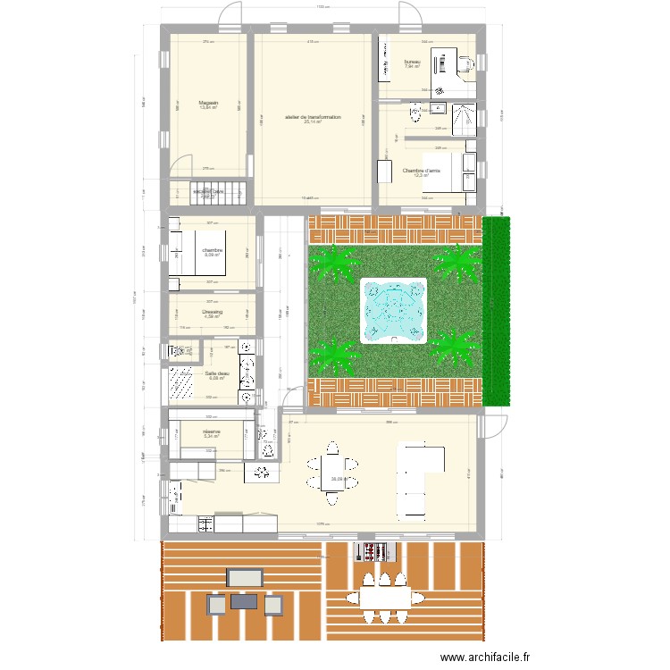 la maison du Bonheur version 2 temps final. Plan de 11 pièces et 125 m2