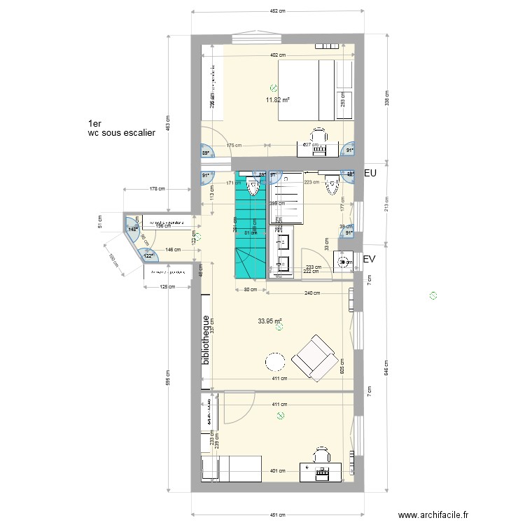 93310 deuxime sdb en long. Plan de 0 pièce et 0 m2