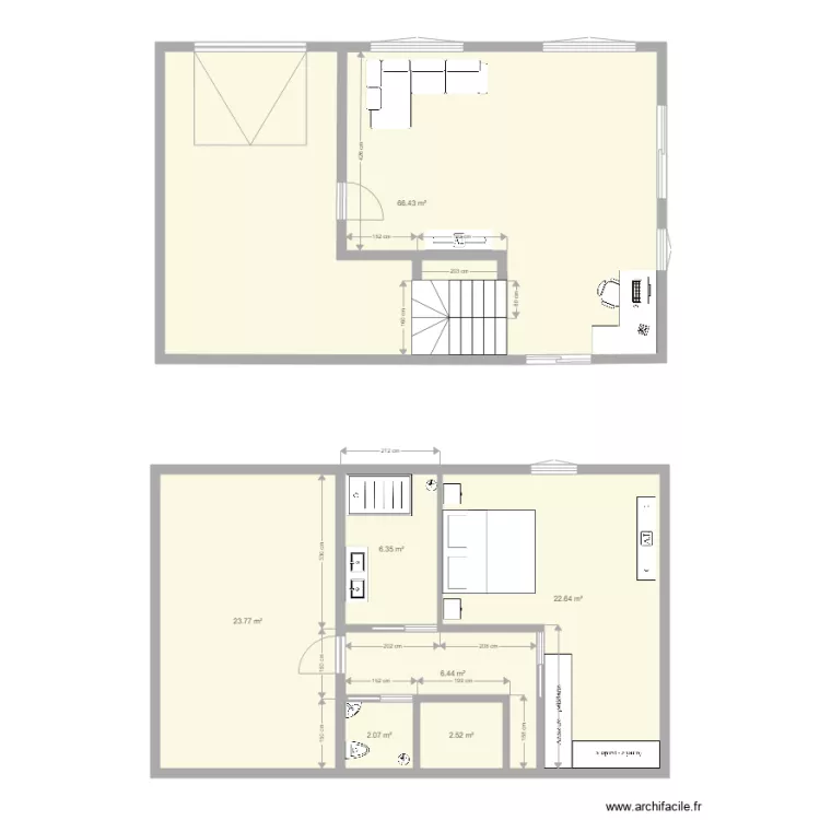 sejour modif escalier. Plan de 