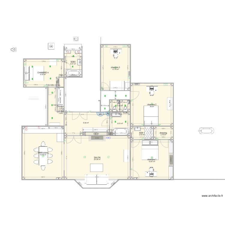 plan avec numeros. Plan de 0 pièce et 0 m2