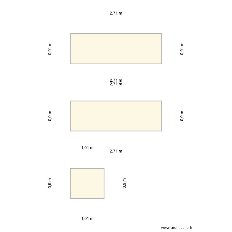 TREMIE. Plan de 3 pièces et 6 m2