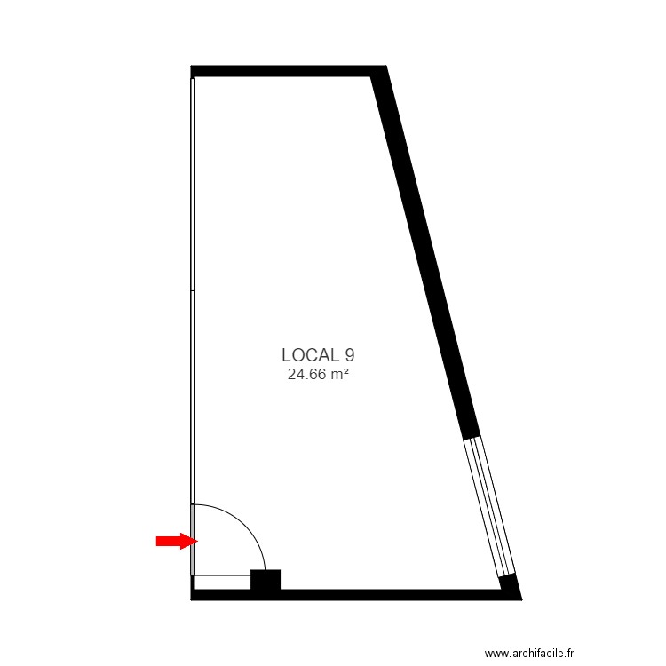 ED. ELS PRINCEPS. LOCAL 9. ESCALDES. Plan de 1 pièce et 25 m2