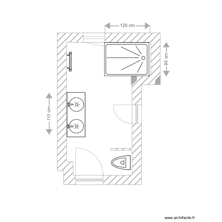 sdb 3 chaponniere . Plan de 