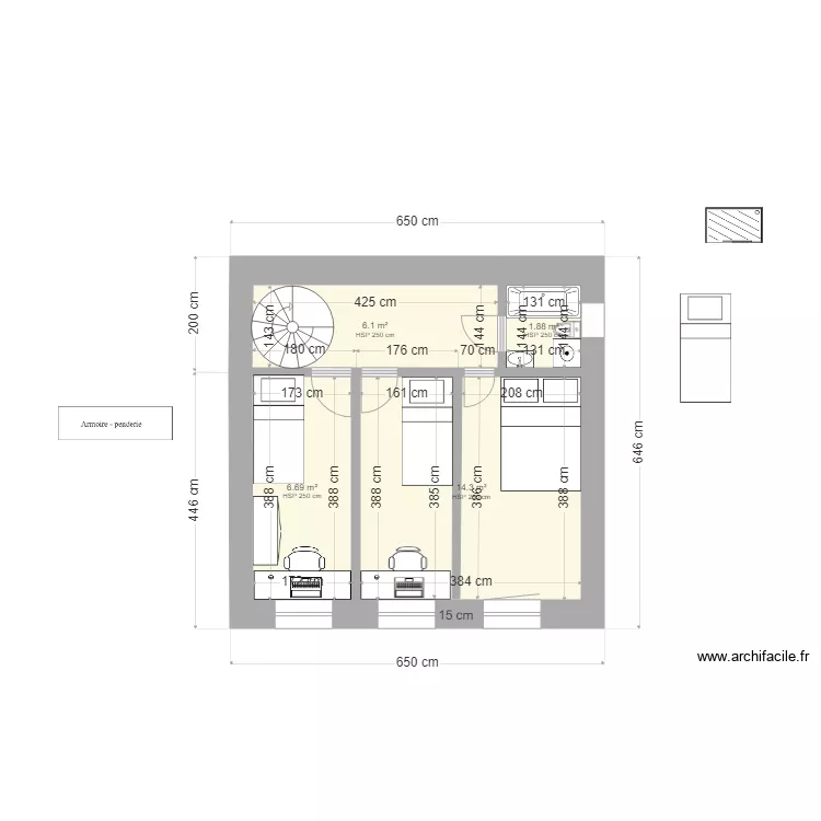 mairie fa&ccedil;ade ouest. Plan de 