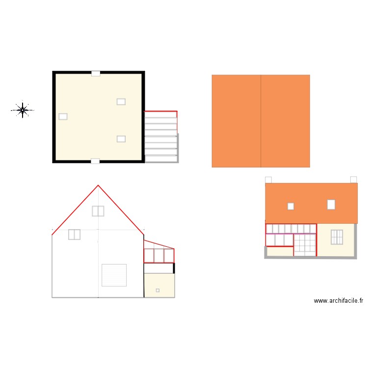 extension. Plan de 0 pièce et 0 m2