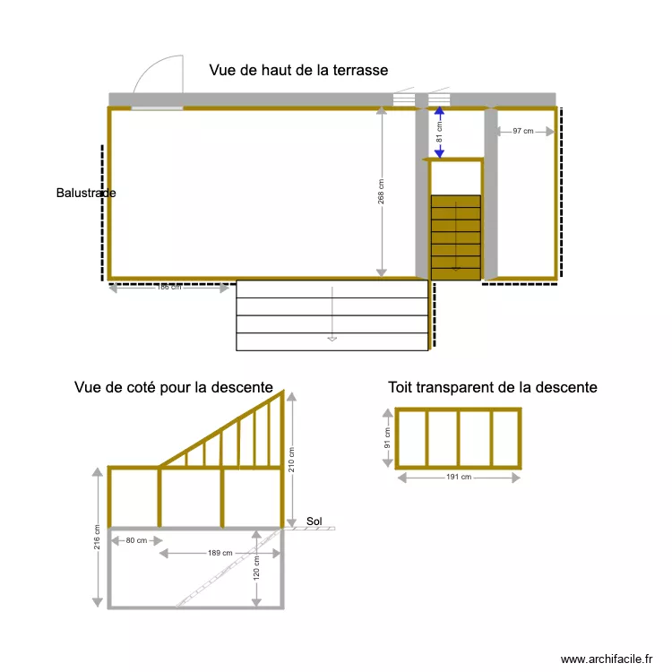 projet deck extérieur. Plan de projet deck extérieur. Plan de
