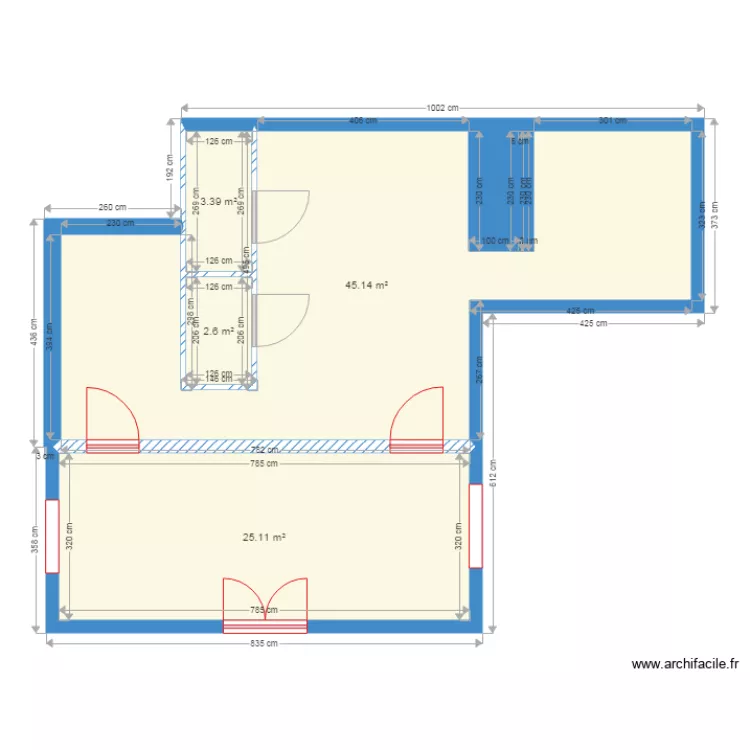 ETAT EXISTANT LA ROSERAIE CUISINE. Plan de 