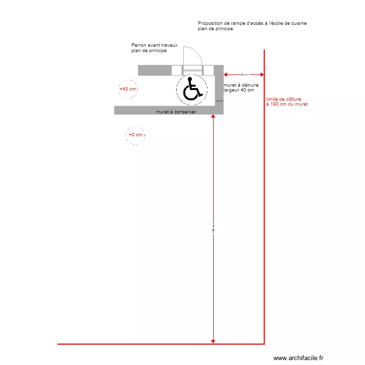 ecole de cuisine avant travaux. Plan de 