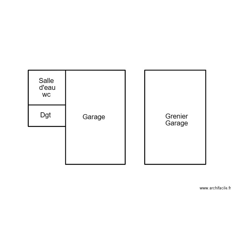 TREFFIAGAT LEBALCH. Plan de 2 pièces et 3 m2