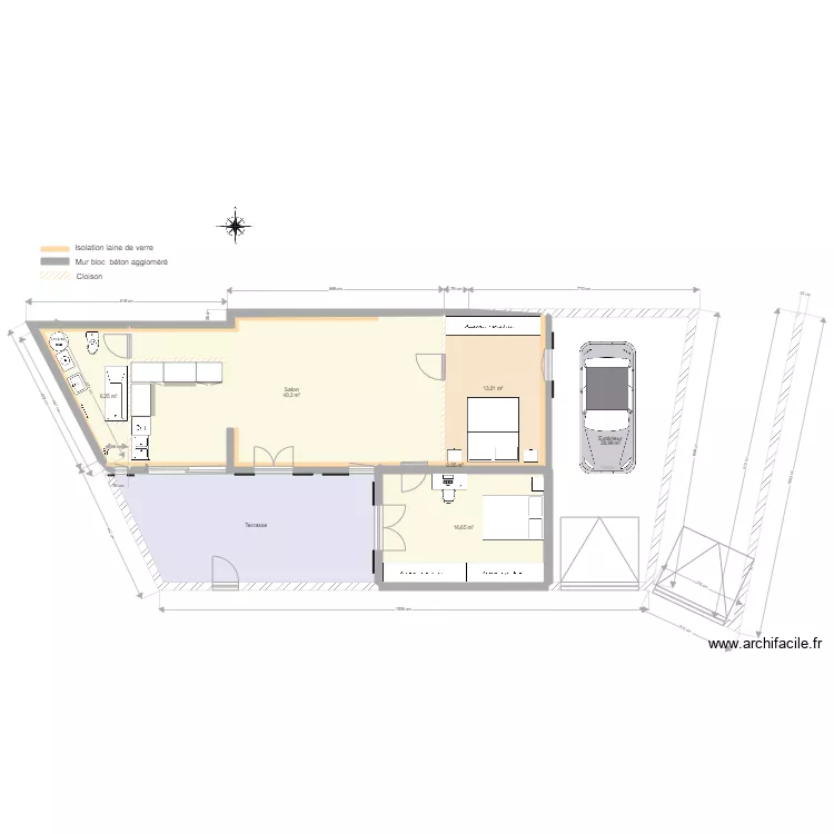 Plan de masse rez de chauss&eacute;e. Plan de 