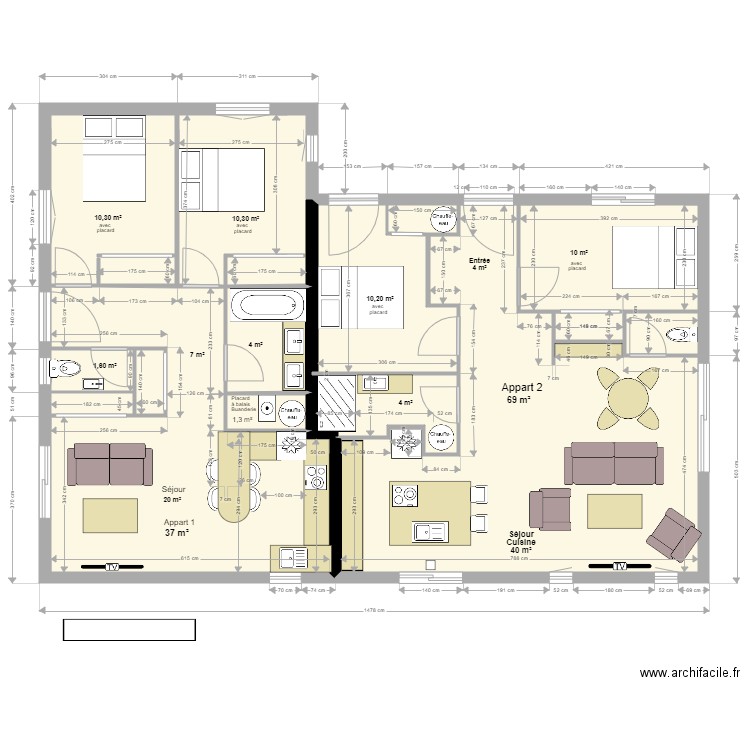  Yvrac RDC Projet 2. Plan de 0 pièce et 0 m2