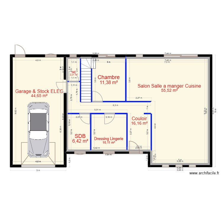New Maison 4 PLAN CLOISON RDC. Plan de 19 pièces et 308 m2