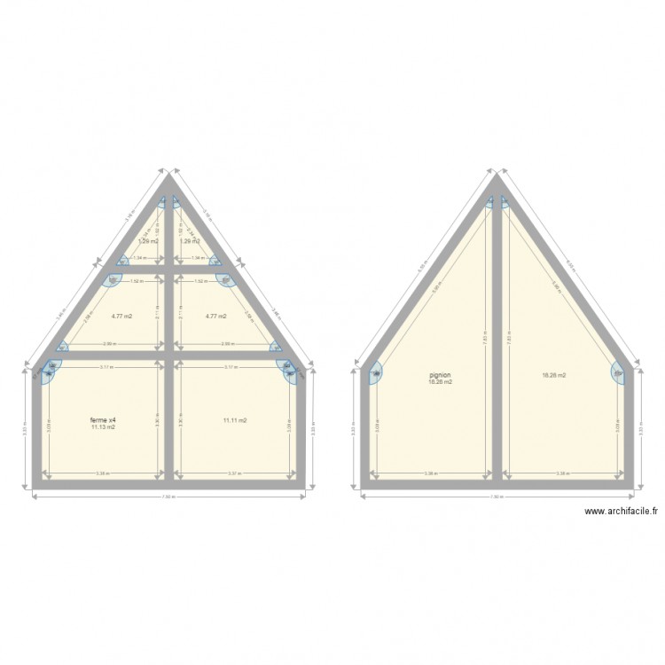 pignion ferme moreau trouy. Plan de 0 pièce et 0 m2