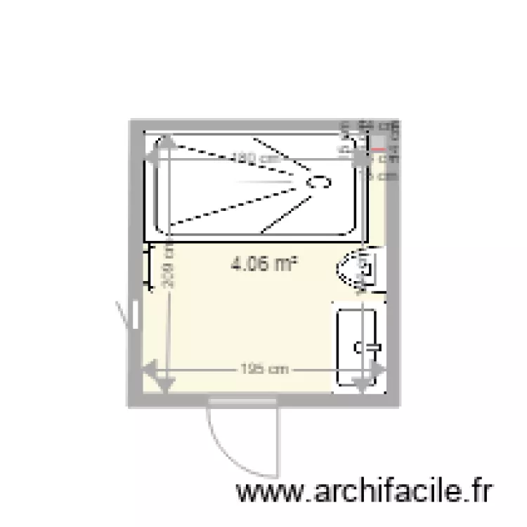 salme de bain piton. Plan de 