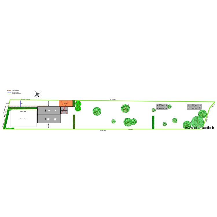 Plan de masse existant. Plan de 0 pièce et 0 m2