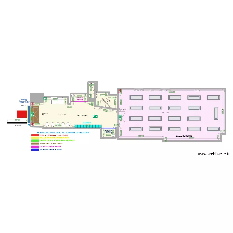 STUDIO YOGA SAUMUR après travaux. Plan de STUDIO YOGA SAUMUR après travaux. Plan de