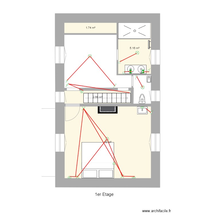 Electricite Lumiere 1er Etage. Plan de 0 pièce et 0 m2