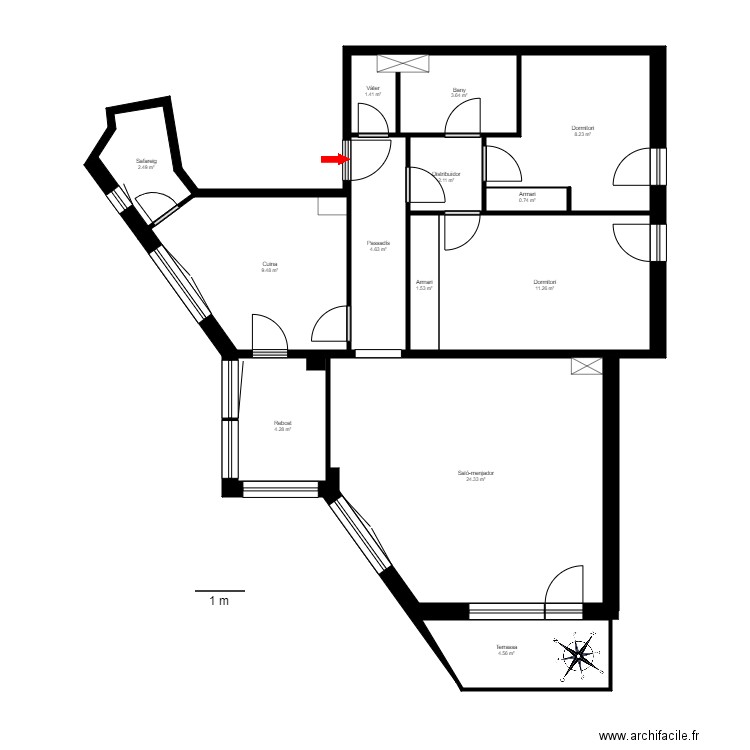 ED. ROSSELL I, ESC. A, 2-A. ENCAMP. Plan de 14 pièces et 100 m2