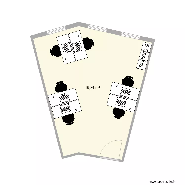 Bureau 514 avec bureaux en 120. Plan de 
