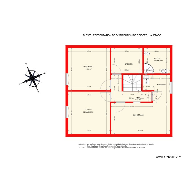 BI 6775 1er ETAGE. Plan de 0 pièce et 0 m2