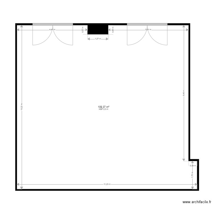 sohar showrom. Plan de 2 pièces et 110 m2