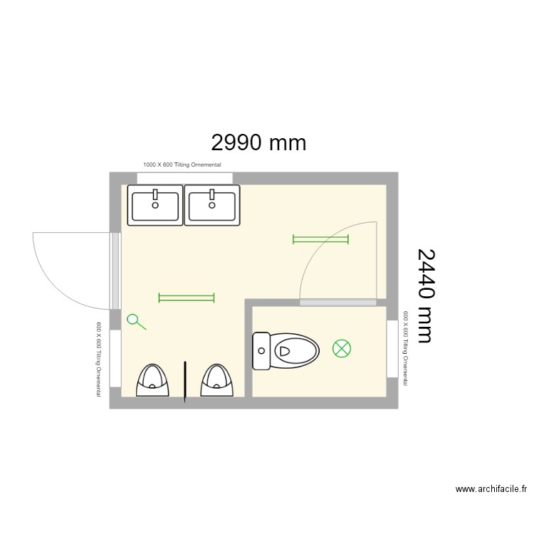 WC Samsonite. Plan de 0 pièce et 0 m2