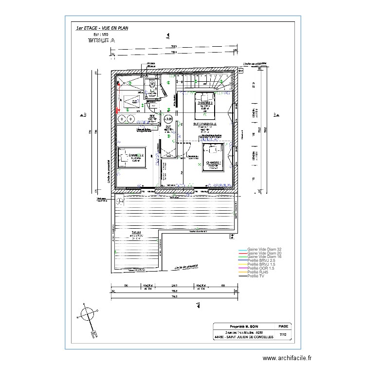 Mathieu câblage base etage. Plan de 0 pièce et 0 m2