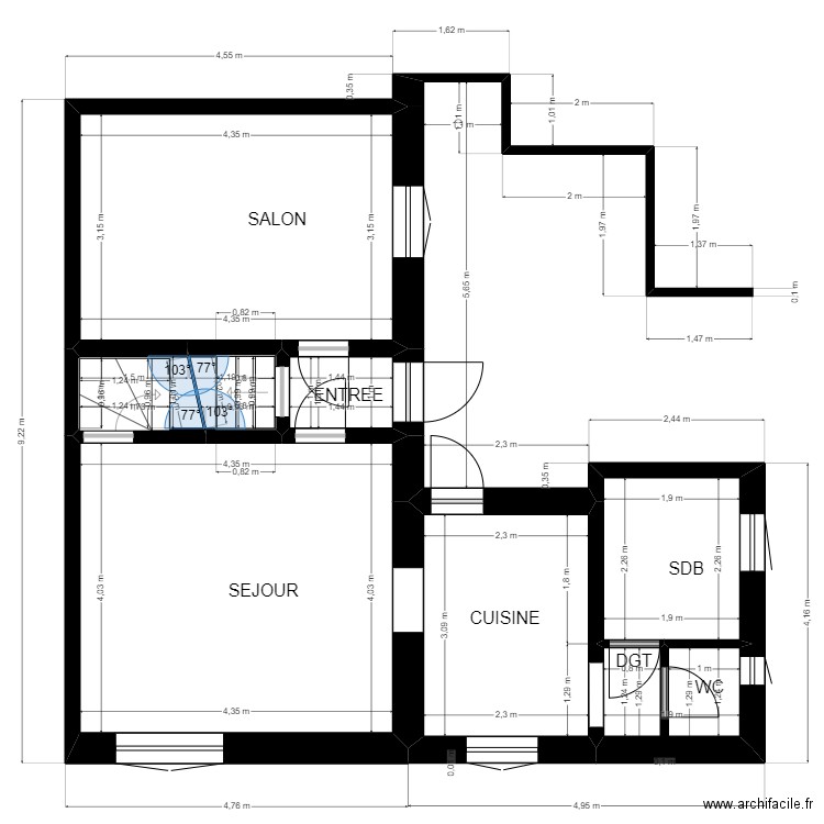 DPE ecaillon modèle 1. Plan de 112 pièces et 965 m2