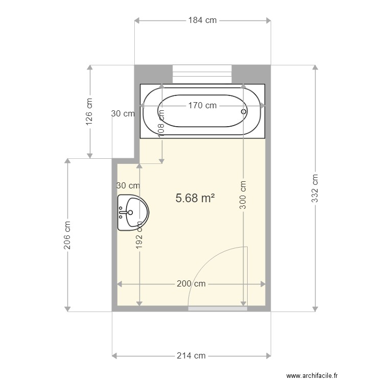 badolle sdb avant. Plan de 0 pièce et 0 m2