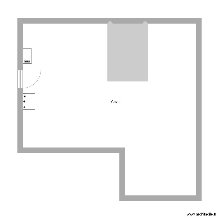 Mallek Cave. Plan de 2 pièces et 60 m2