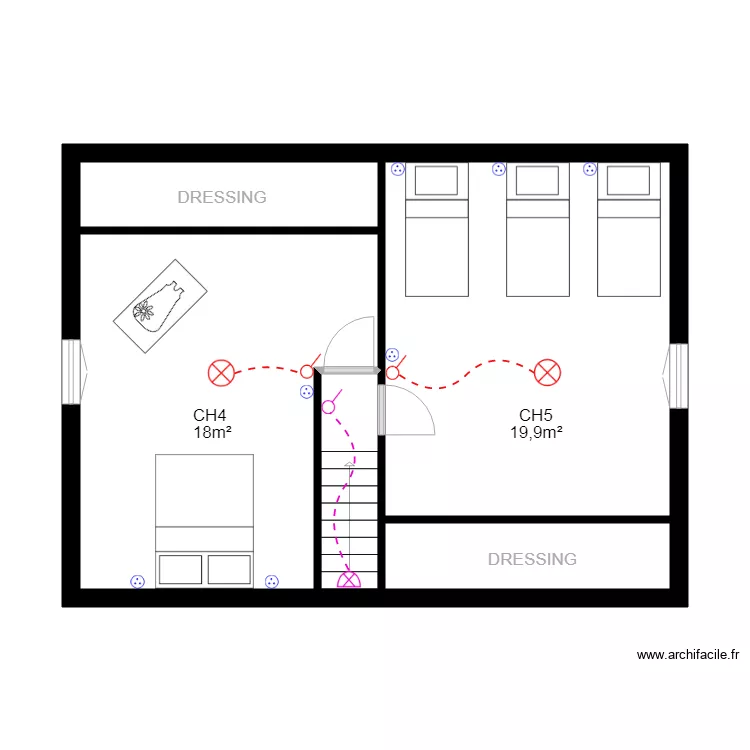 Magalie etage. Plan de 