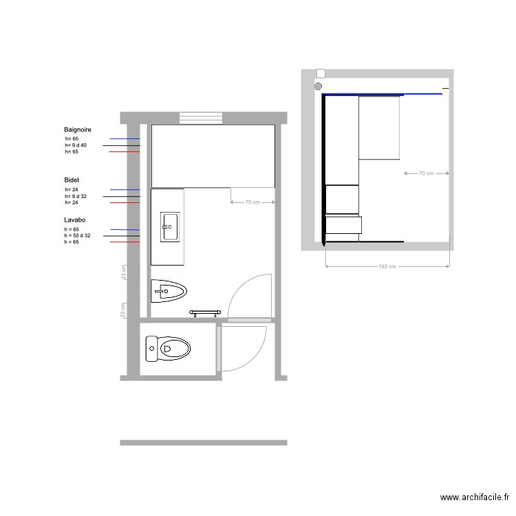 Salle de Bains Projet 23 07 20. Plan de 0 pièce et 0 m2