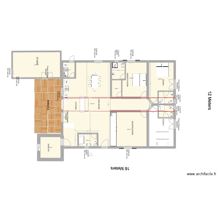 HOUSE PLAN. Plan de 11 pièces et 190 m2