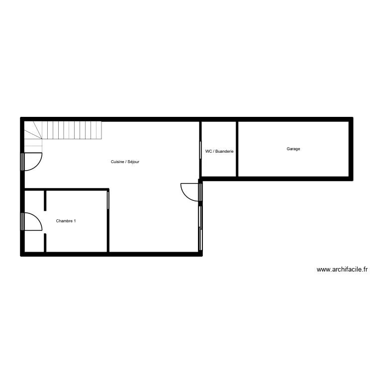 BOUETTE - Plan RDC. Plan de 4  et 62 m²
