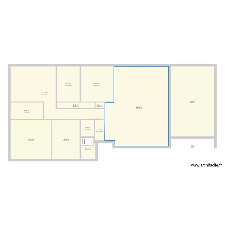 plan2. Plan de 13  et 182 m²