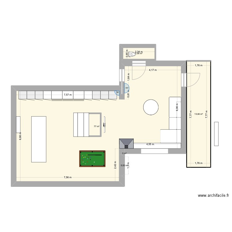 Manigod - 4 bis. Plan de 5 pièces et 93 m2