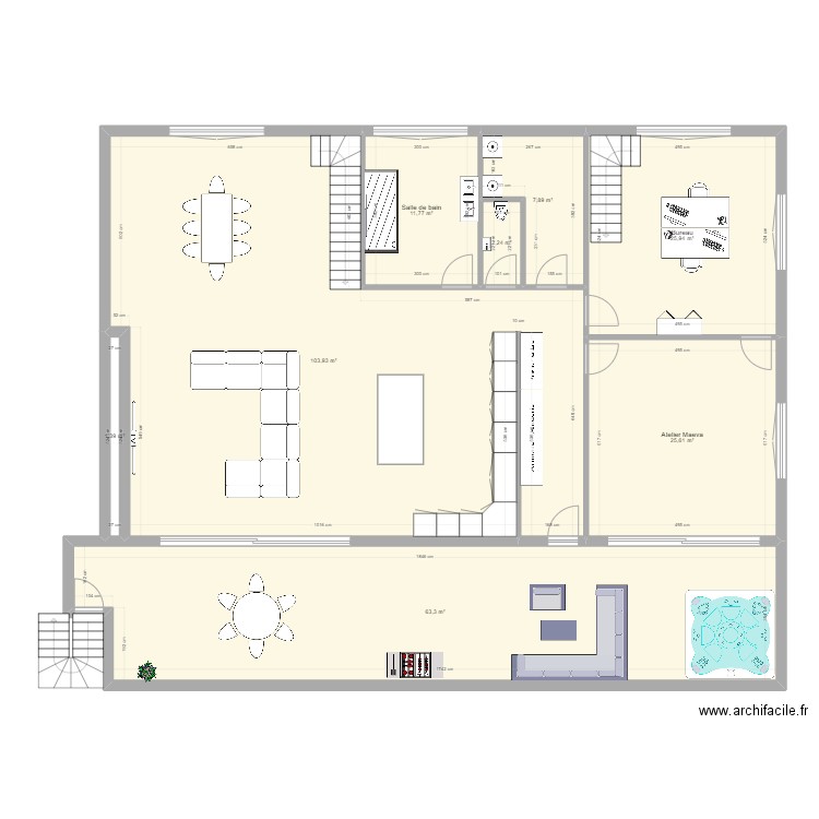 plan rdc. Plan de 8 pièces et 242 m2