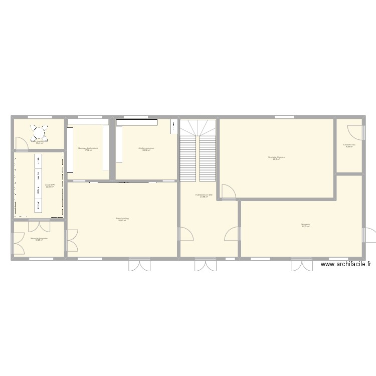 Travaux atelier RDC 5. Plan de 10 pièces et 306 m2