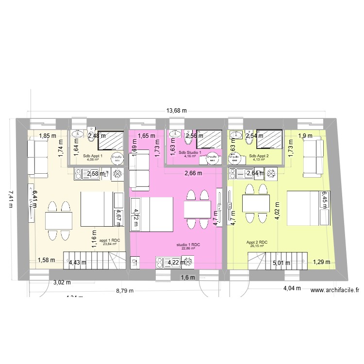 PLAN2. Plan de 14 pièces et 167 m2