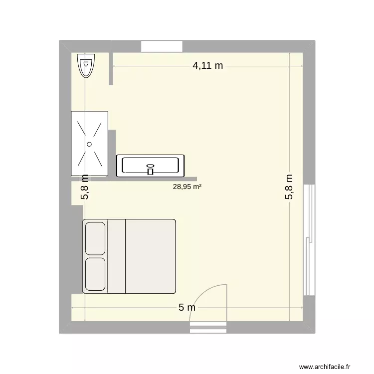 version4. Plan de 1 Pièce et 29 m²