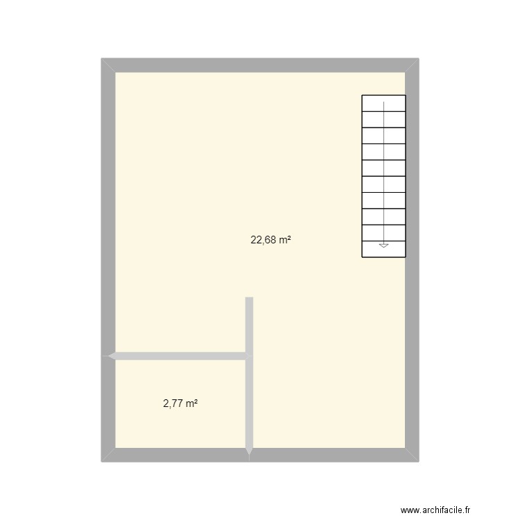 Chalet les angles. Plan de 2 pièces et 25 m2