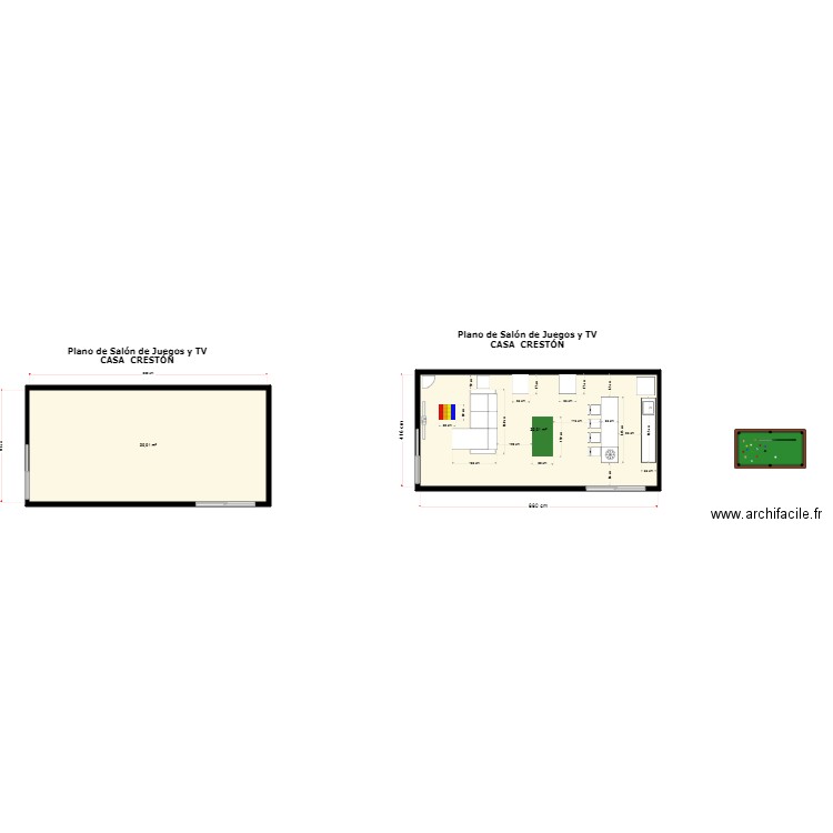 SALA DE JUEGOS TV CASA CRESTON. Plan de 0 pièce et 0 m2