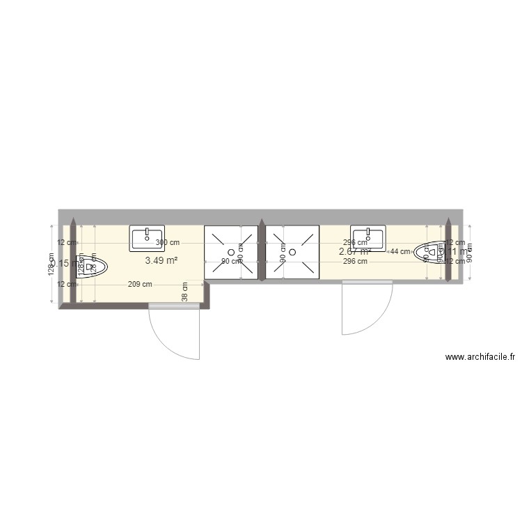 belinda. Plan de 4 pièces et 6 m2