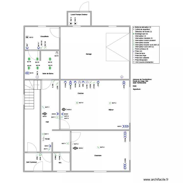 Appartement B3. Plan de 