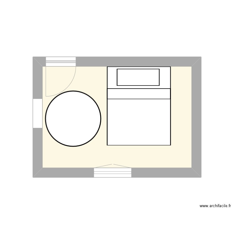 Marlène M Reg Chambre 2. Plan de 1 pièce et 11 m2