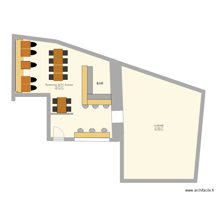 JORDAN TOMAS CIVRIEUX. Plan de 2 pièces et 81 m2