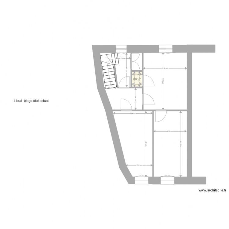 librat nouvelle partie  étage etat actuel. Plan de 0 pièce et 0 m2